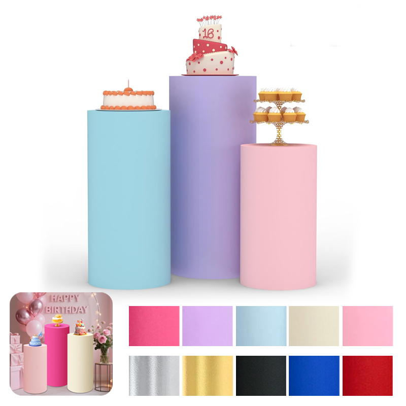 Dessert Table Backdrop - Branco festa de casamento cilindro suporte