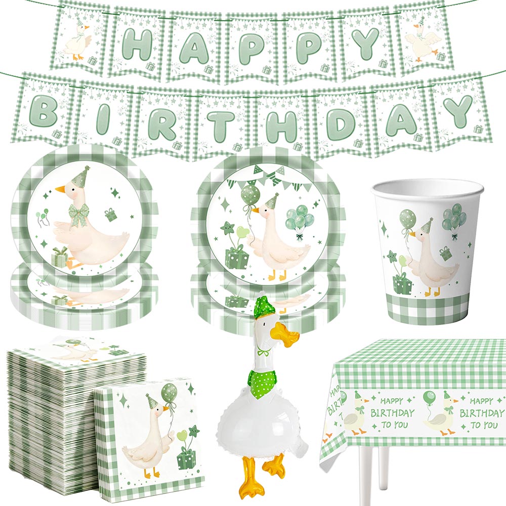 Table Cloth Disposable - Conjunto de Utensílios Descartáveis Green Silly