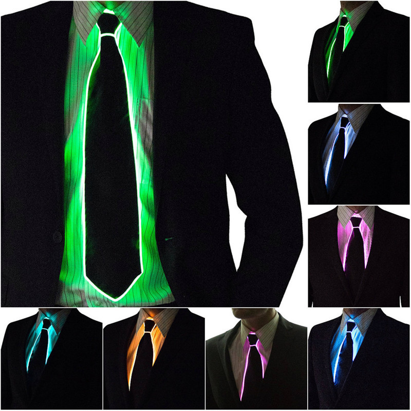Event Party Dj - Gravata brilhante masculina el fio neon