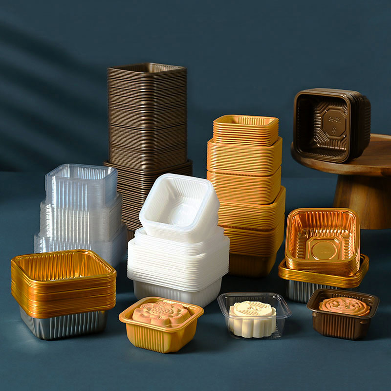 Event Party Box - Engrossar bandeja plástica PP Mooncake, bolo
